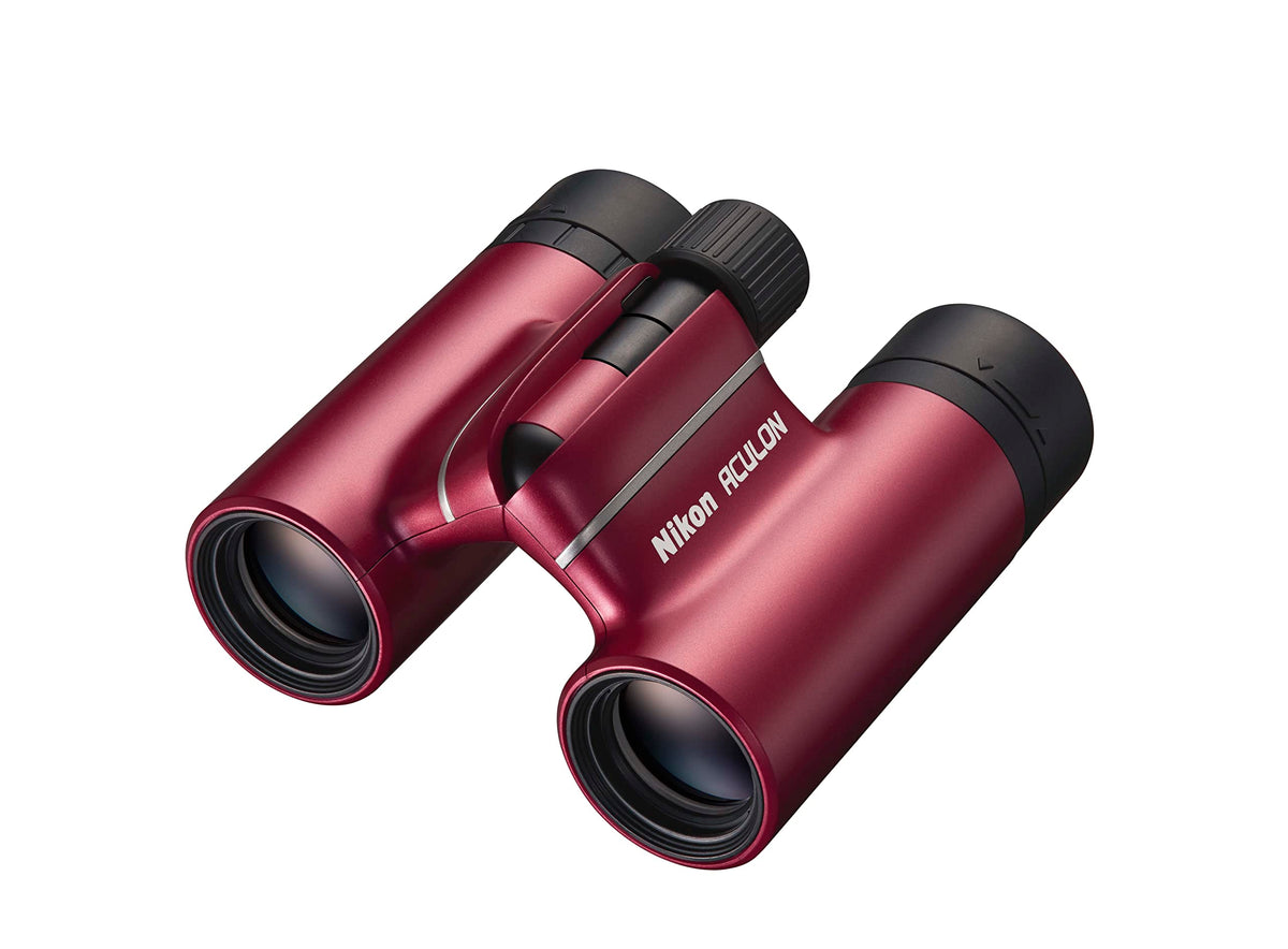 Nikon ACULON T02 8x21 blue front view, compact binoculars for concerts.