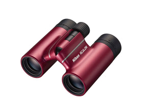 Nikon ACULON T02 8x21 blue front view, compact binoculars for concerts.
