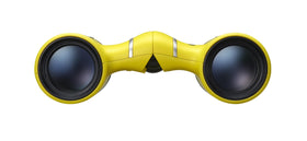 Nikon ACULON T02 8x21 yellow ergonomic hold highlighting comfortable grip for extended use