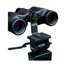 Nikon adapter attached to binoculars demonstrating hands-free viewing benefit