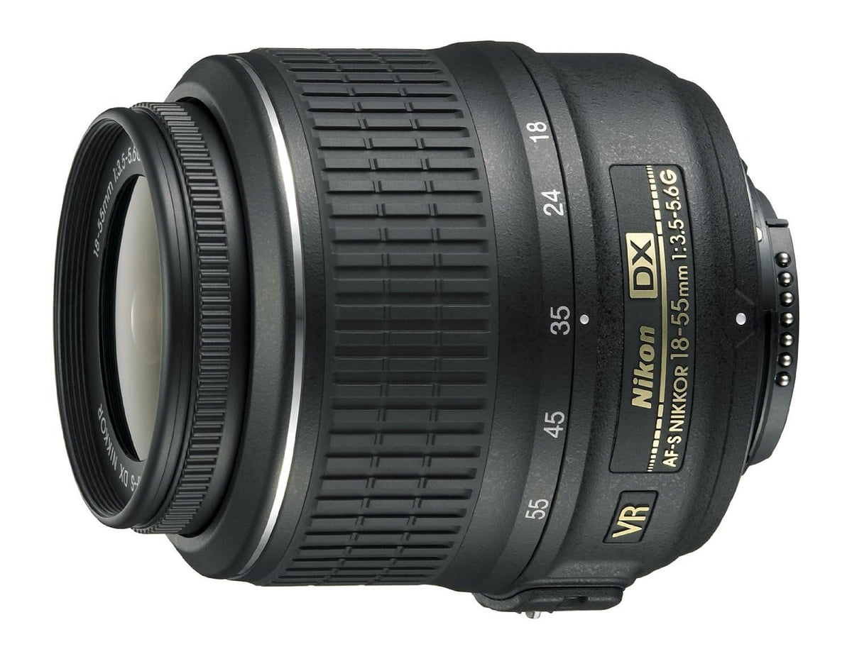 Nikon AF-S DX 18-55mm VR lens mounted on a DSLR for versatile everyday shooting.