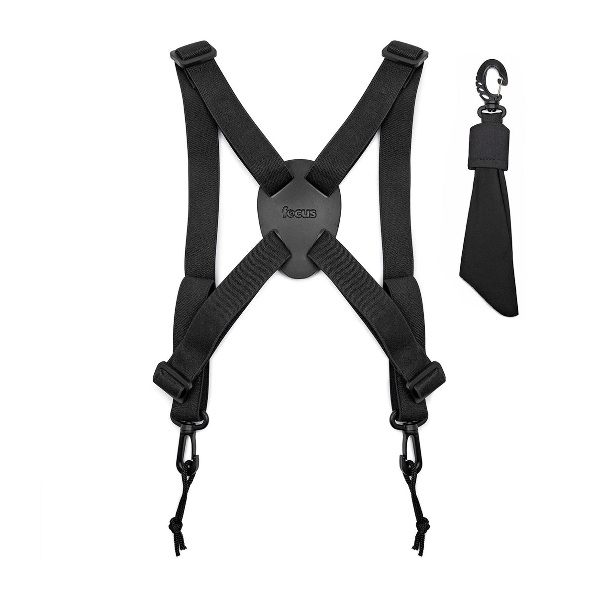 Nikon binocular harness enables secure carry and hands-free use.