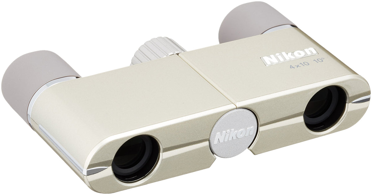 Nikon Yu 4X10D front view shows ultra-thin profile for easy indoor use.