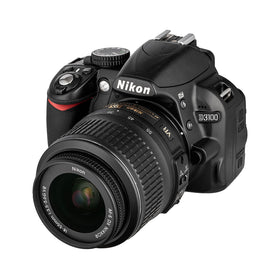 Nikon D3100 front view showing compact DSLR body for beginners