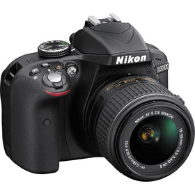 Nikon D3300 with 18-55mm VR II lens, travel-ready