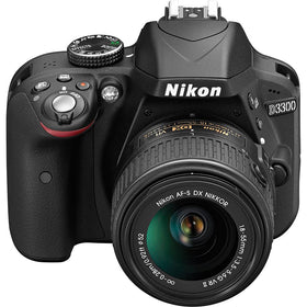 Nikon D3300 DSLR in black with comfortable grip