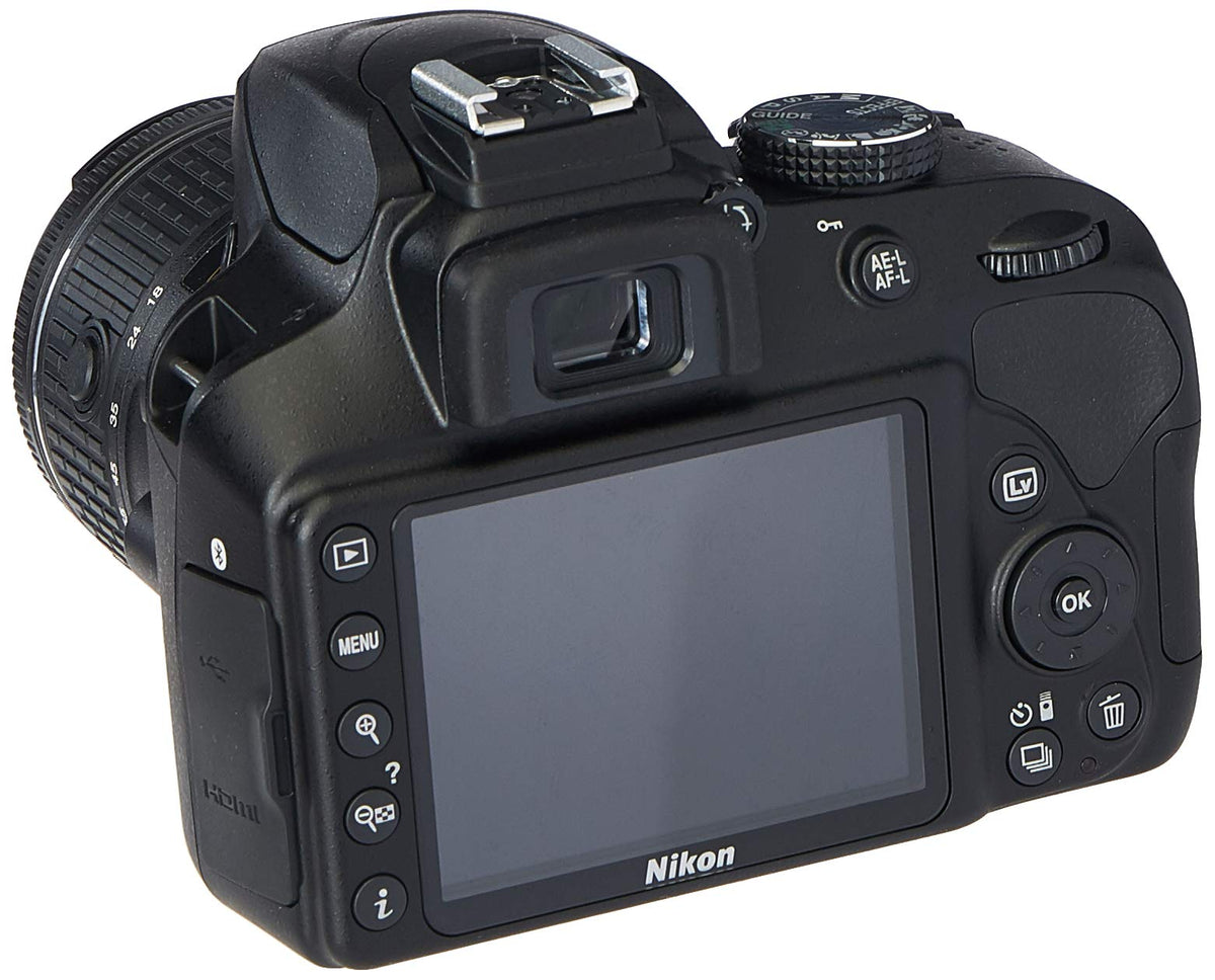 Nikon D3400 rear view with accessible controls for fast adjustments.