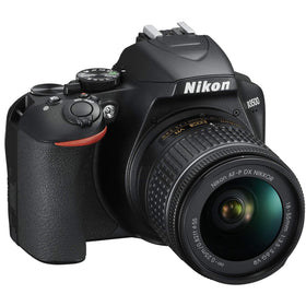 Nikon D3500 close-up of 18-55mm VR lens for sharp everyday shots.