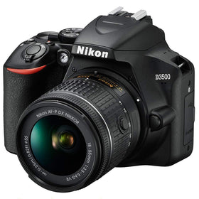 Nikon D3500 with 18-55mm VR lens ready for versatile travel photography.