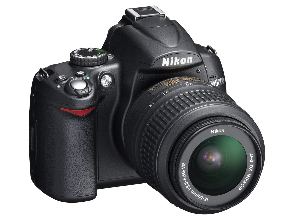 Nikon D5000 ergonomic grip and controls for comfortable shooting.