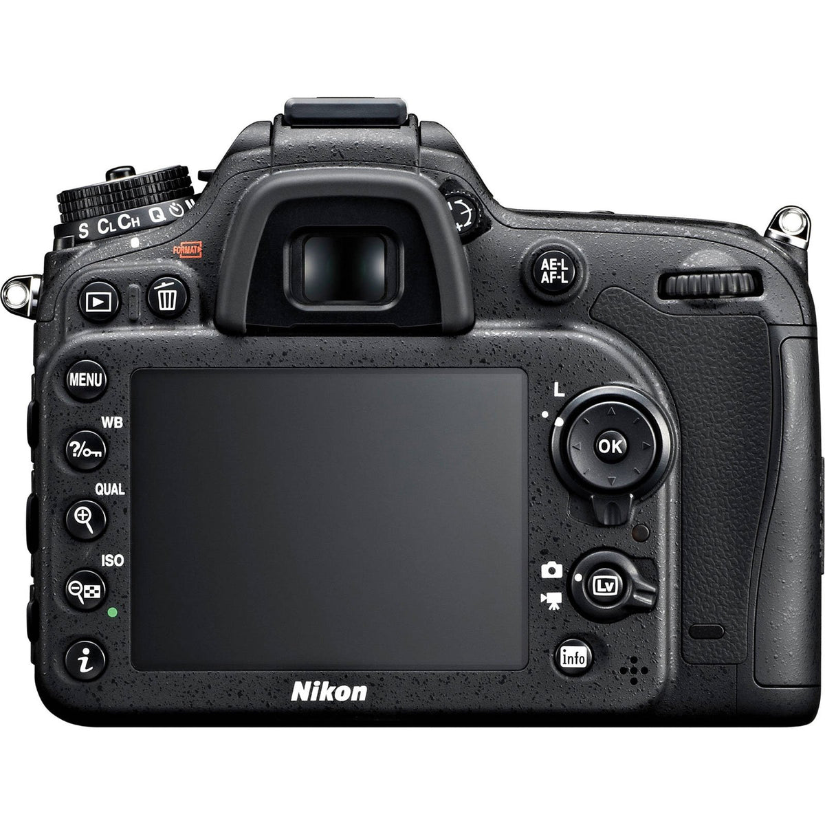 Nikon D7100 DX body back view highlights ergonomic controls