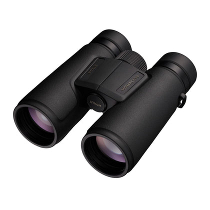 Nikon Monarch M5 10x42 front view highlights rugged, portable outdoor performance.