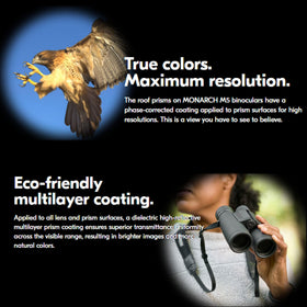 Cleaning cloth and case beside binoculars for travel maintenance