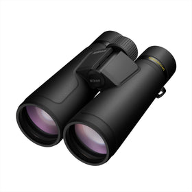 Nikon Monarch M5 12x50 eyecups extended for eyeglass wearers during prolonged views.