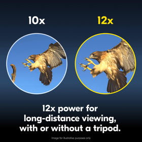 Nikon Monarch M5 12x50 field-use for birds, mammals, and scenic wildlife scenes.