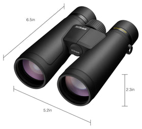 Nikon Monarch M5 12x50 side profile highlights compact grip for stable handling.