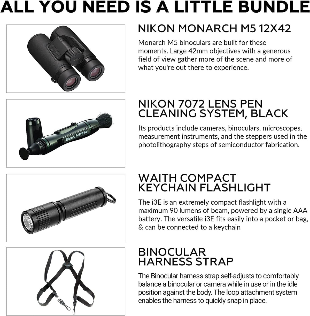 Nikon Monarch M5 harness strap keeps binoculars secure during long hikes.