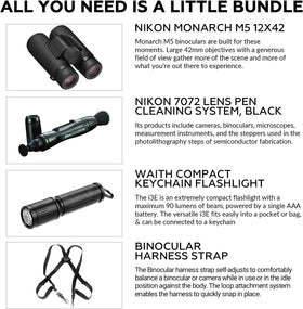 Nikon Monarch M5 harness strap keeps binoculars secure during long hikes.