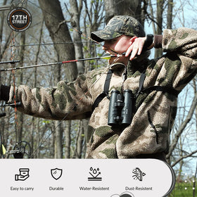 Nikon Monarch M5 harness ensures secure, comfortable carrying during extended wildlife viewing.