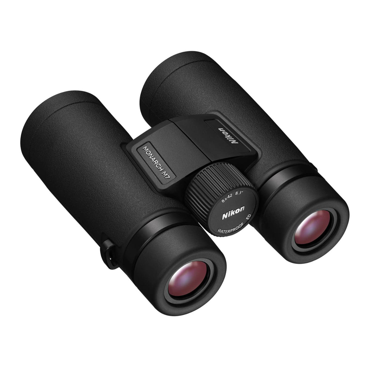 Nikon MONARCH M7 8x42 binoculars, travel-ready compact design for hikes and trips.