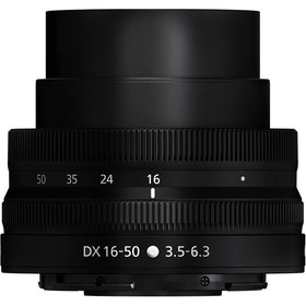 Nikon NIKKOR Z 16-50mm lens, retracted for portability and protection.