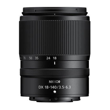 Nikon NIKKOR Z DX 18-140mm VR lens front cover reveals travel-ready versatility for photography.