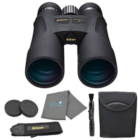 Nikon ProStaff 5 12x50 binoculars front view highlighting rugged waterproof body for outdoor use