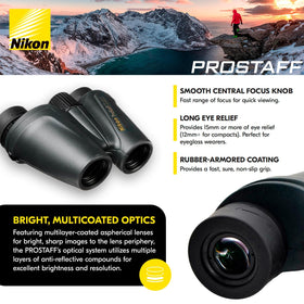 Nikon PROSTAFF ATB 10x25 nitrogen-purged, waterproof design resists moisture