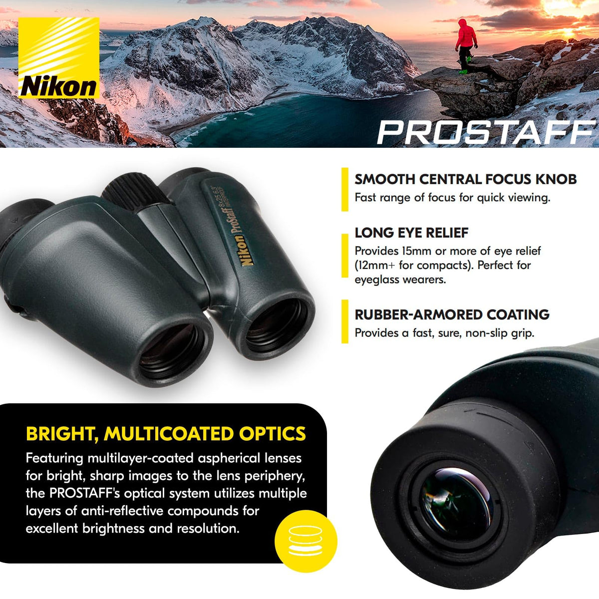 Nikon PROSTAFF ATB 8x25 binocular field-ready design for nature observation