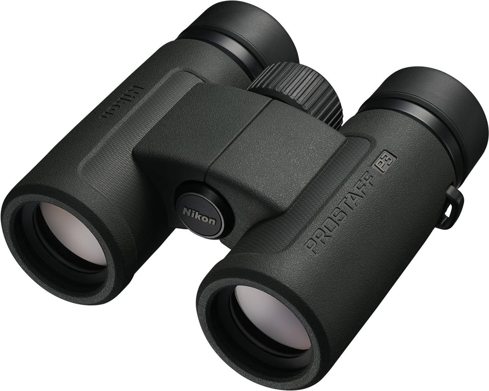 Nikon PROSTAFF P3 10x30 front view showing compact travel-friendly design.