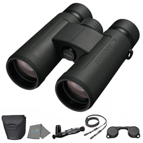 Nikon ProStaff P3 10x30 binoculars, angled view, compact outdoor design.