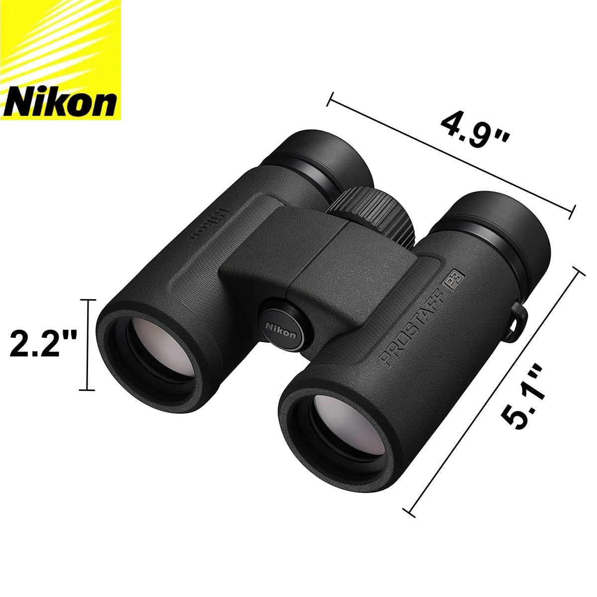 Nikon ProStaff P3 10x30, compact and lightweight for hiking carry.