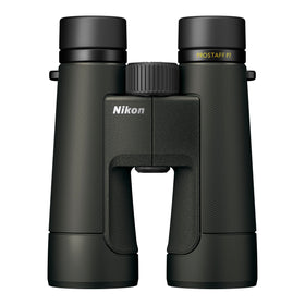 Nikon PROSTAFF P7 10x50 binoculars in hand for comfortable wildlife viewing.