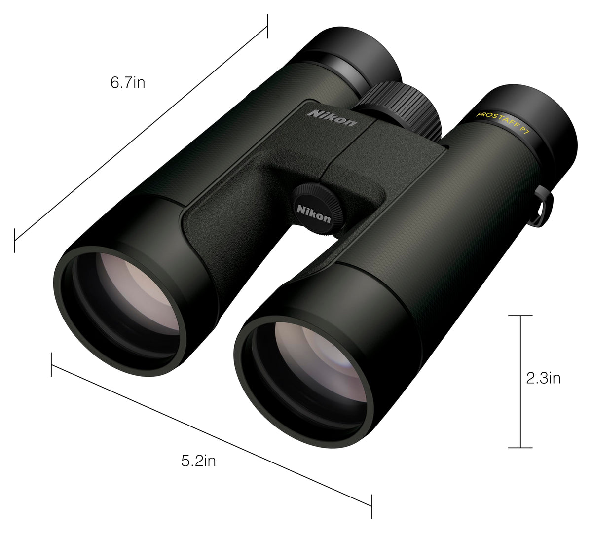 Nikon PROSTAFF P7 10x50 lenses with multilayer coatings for crisp brightness.