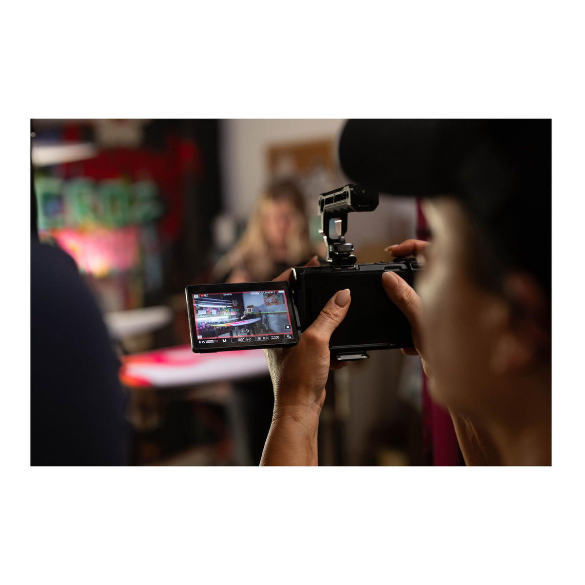 Nikon RED Z Cinema 4-inch touchscreen swivel for flexible on-camera framing.