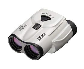 Nikon Sportstar Zoom 8-24x25 in white showcases a compact design ideal for travel and events.