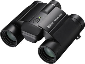 Nikon Stabilized 12x25 binoculars close-up for steady viewing during fast action