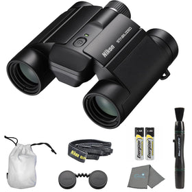 Nikon stabilized binoculars 10x25 S front view for steady wildlife viewing.