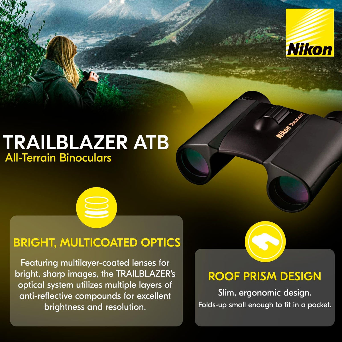 Nikon Trailblazer roof prism design folds neatly for travel