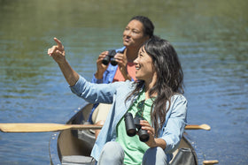 Nikon Travelite in hand during birdwatching sessions for quick viewing.