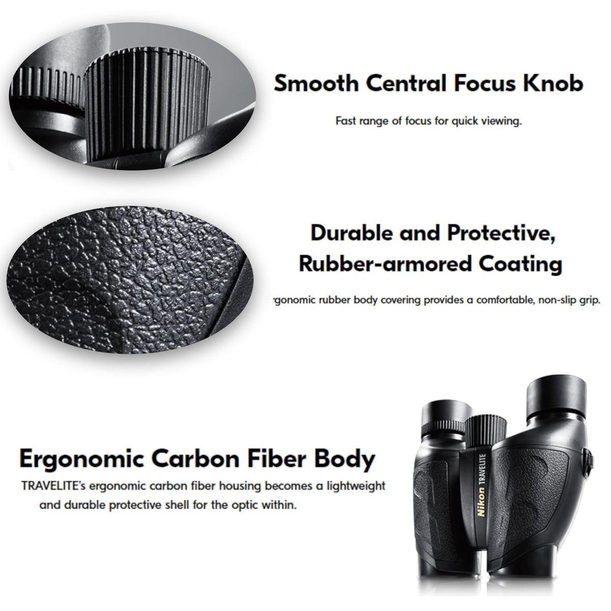 Nikon Travelite 8x25 binoculars anti-reflective lenses deliver brighter colors