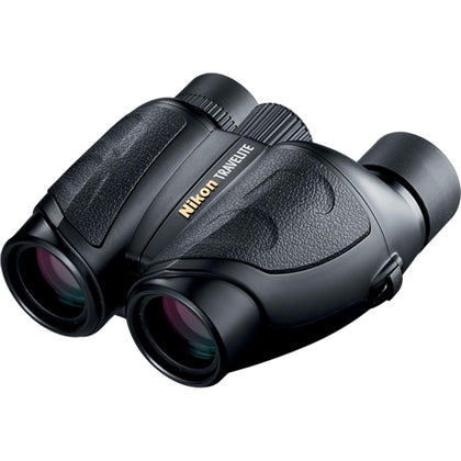 Nikon Travelite EX 12x25 front view, compact travel binoculars for on the go viewing
