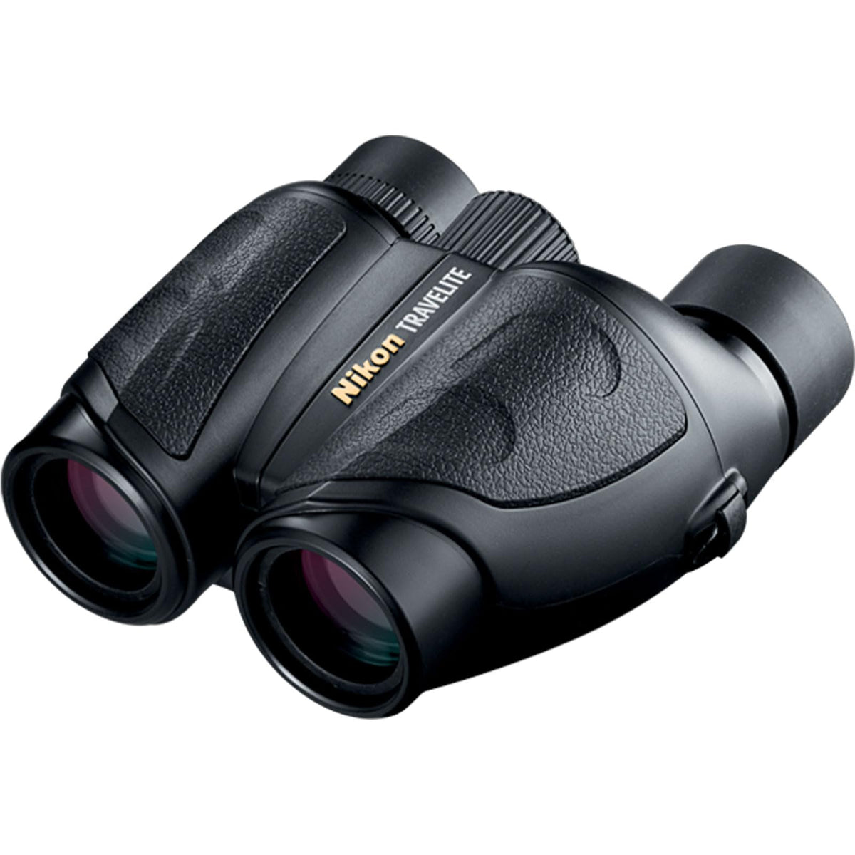 Nikon Travelite EX 8x25 binoculars front view, compact outdoor companion for travel and birdwatching.