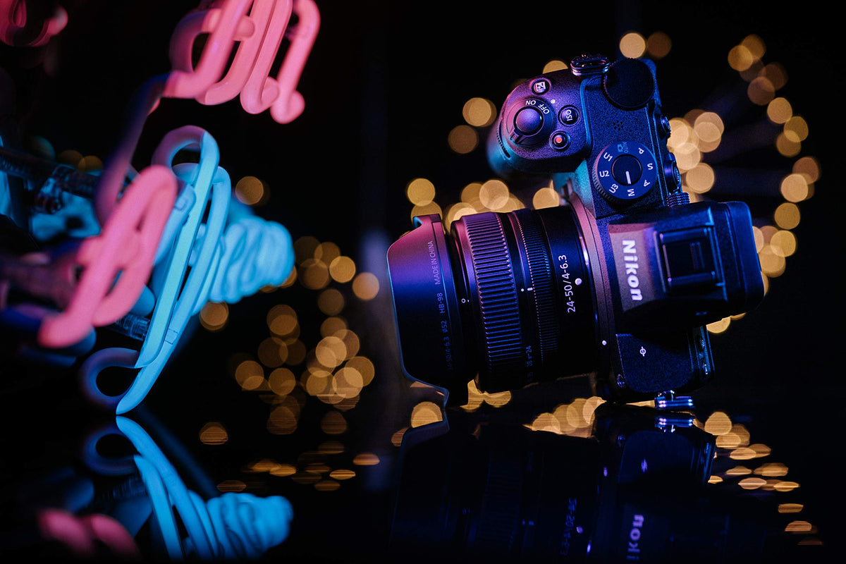 Nikon Z 5 with 24-50mm lens, versatile wide-to-normal range for everyday shoots.