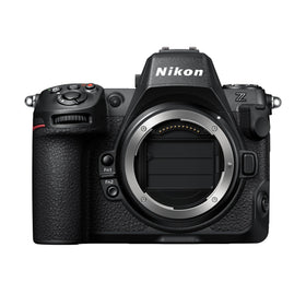 Nikon Z 8 back view highlights the high-resolution screen and controls.