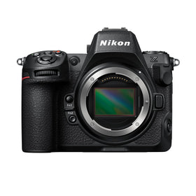 Nikon Z 8 front view showing compact, ergonomic design for fast setup.