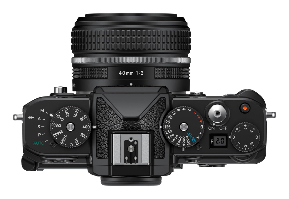 Nikon Z f side profile emphasizes compact full-frame form.