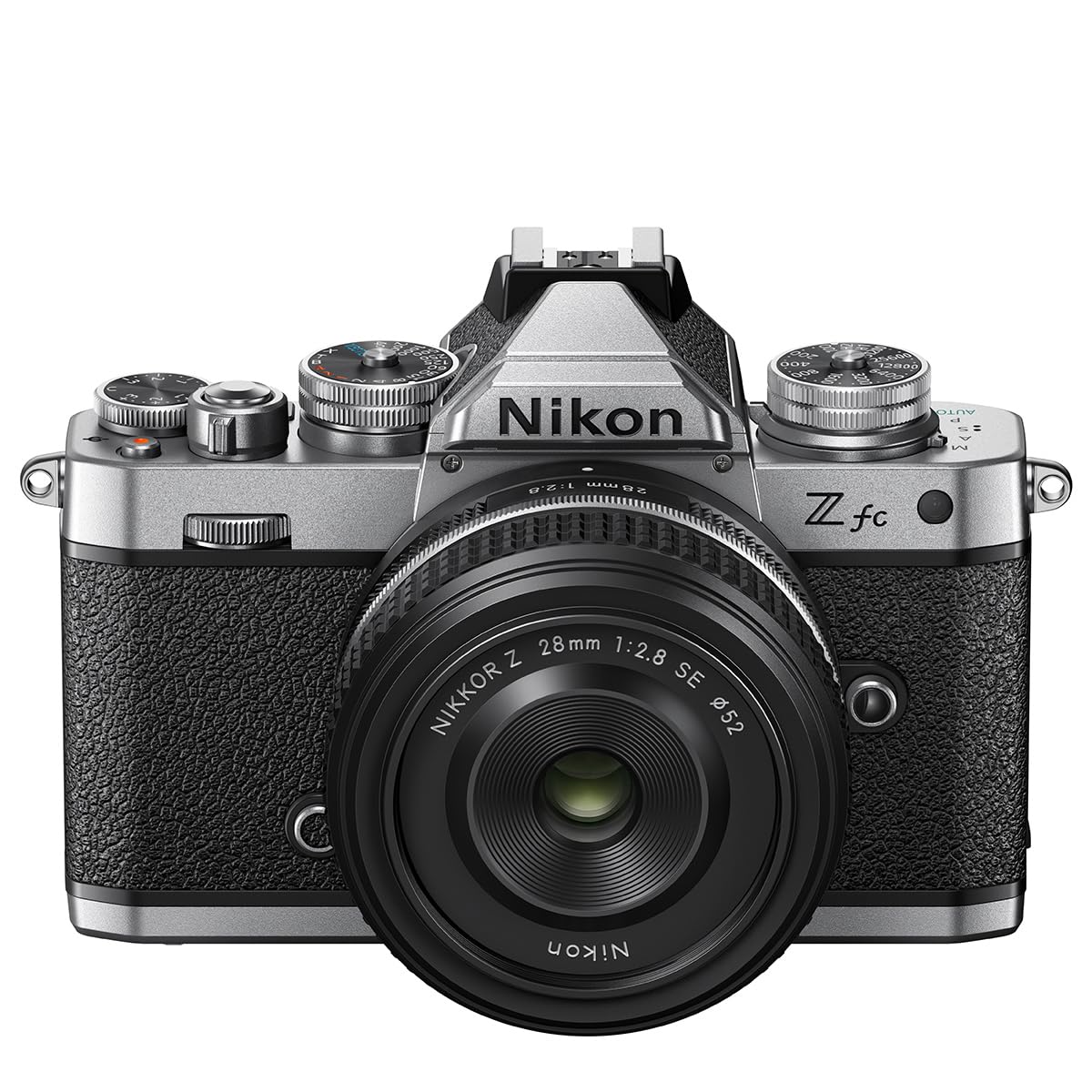 Nikon Z fc front view with SE 28mm lens for stylish everyday photography