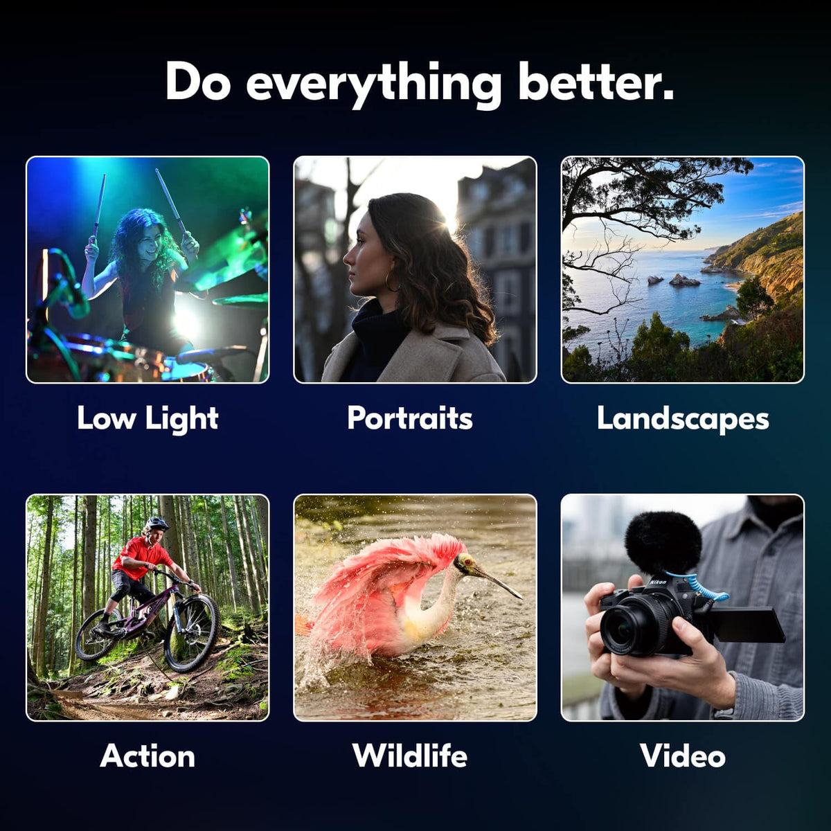Nikon Z5 II AF-detection shot featuring people and birds for precise focus