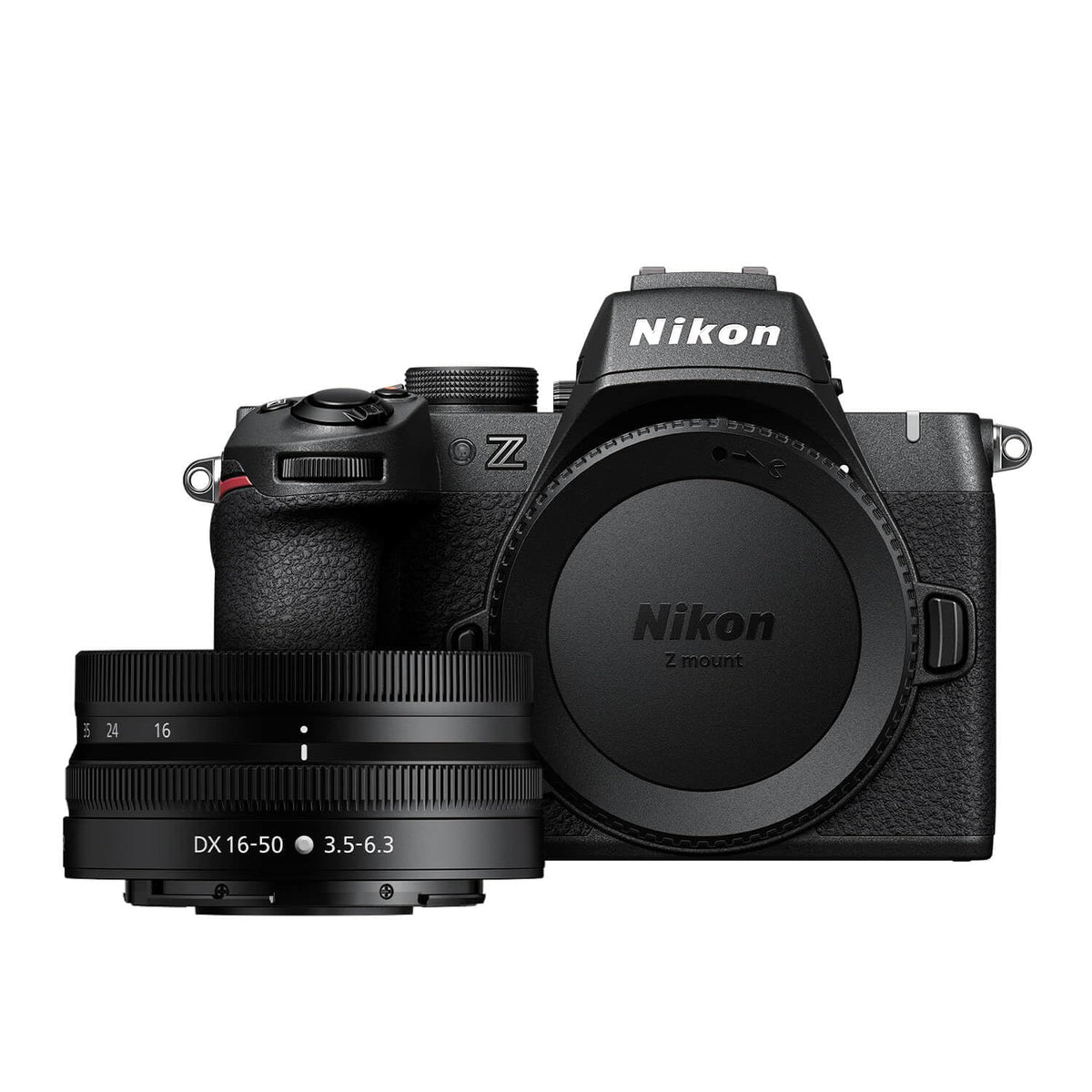Nikon Z50 II body with 16-50mm lens for portable high-quality shots.